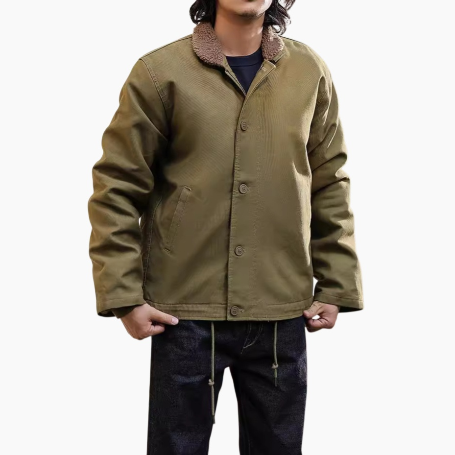 海軍N-1デッキジャケット メンズ厚手シープボア裏地アウター