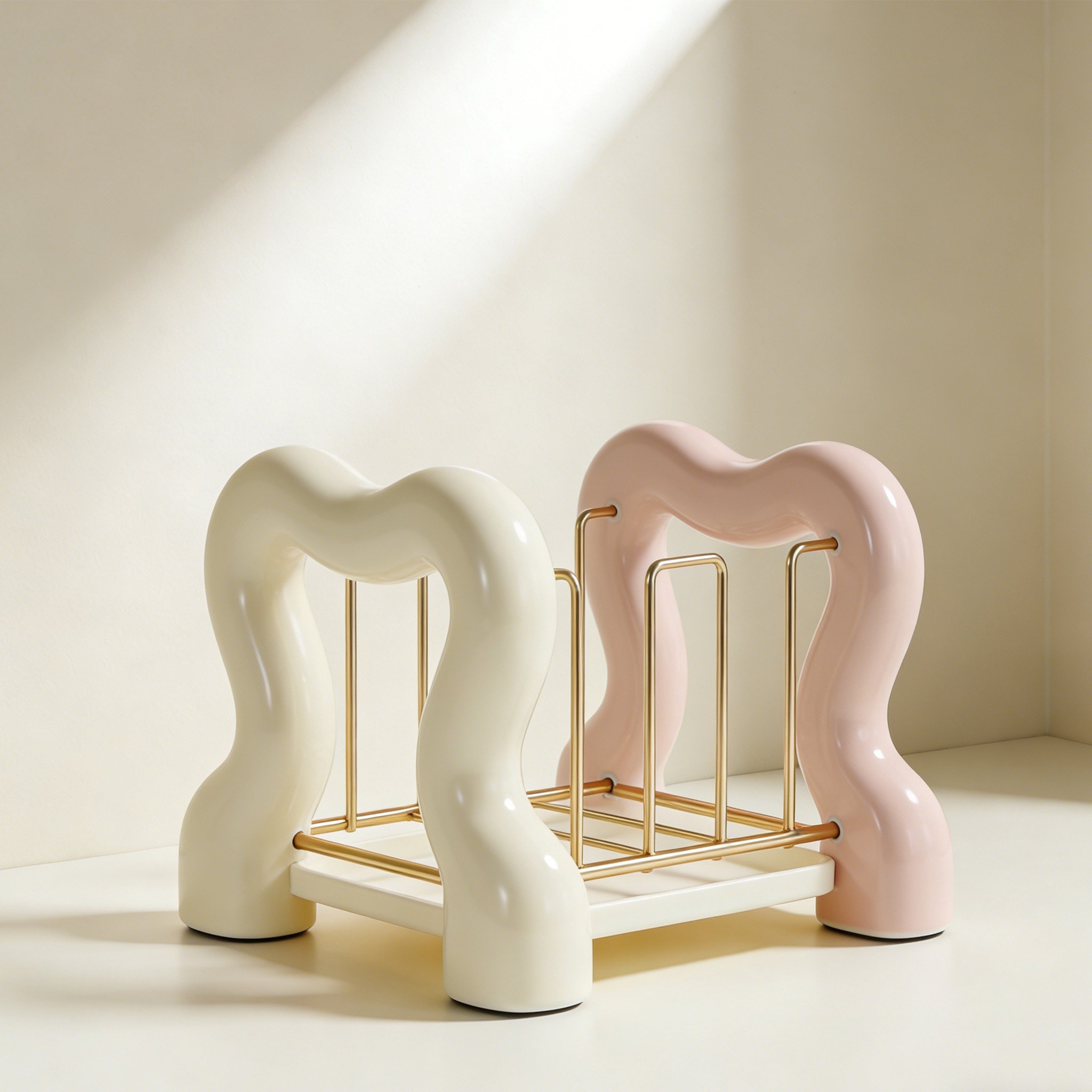 Multi-Functional Kitchen Dish Rack on countertop with dishes