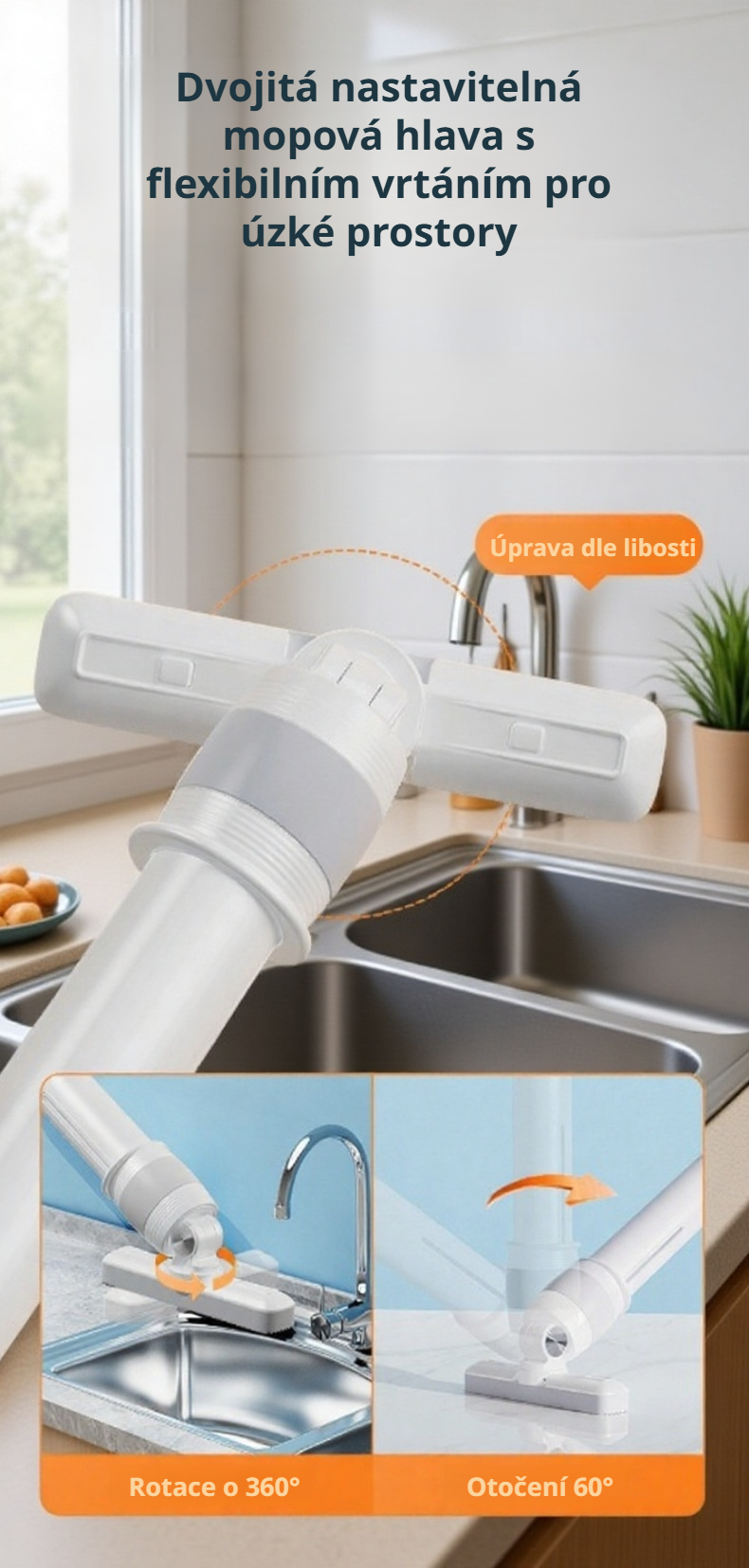 Kompaktní design mini ručního mopu