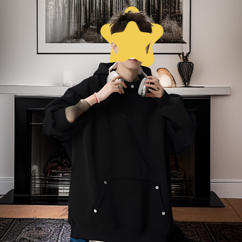 ハイストリートブランドゆったり刺繍フーディー カップル秋万能アメリカンヘビーウェイトアウター