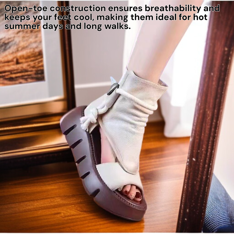 Summer Women's High-Cut Platform Roman Sandals, Stylish Wedge Open-Toe Design
