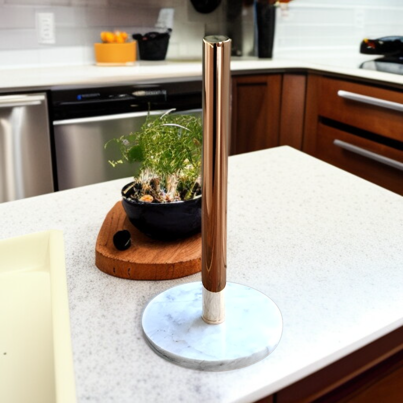 Luxury Gold Marble Paper Towel Holder Countertop Stand (Choose One)
