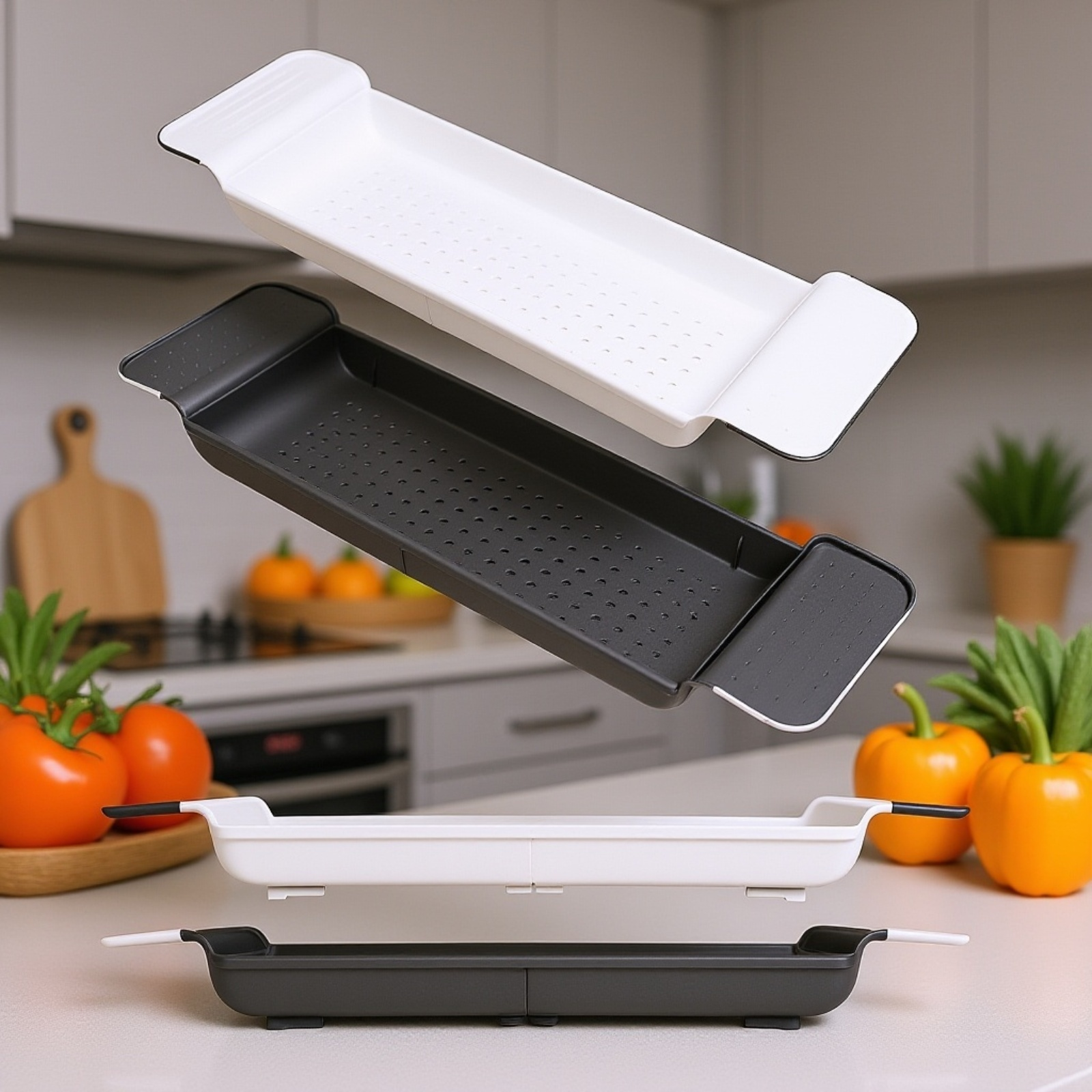 رف تخزين مع فتحات تصريف مياه مبتكرة