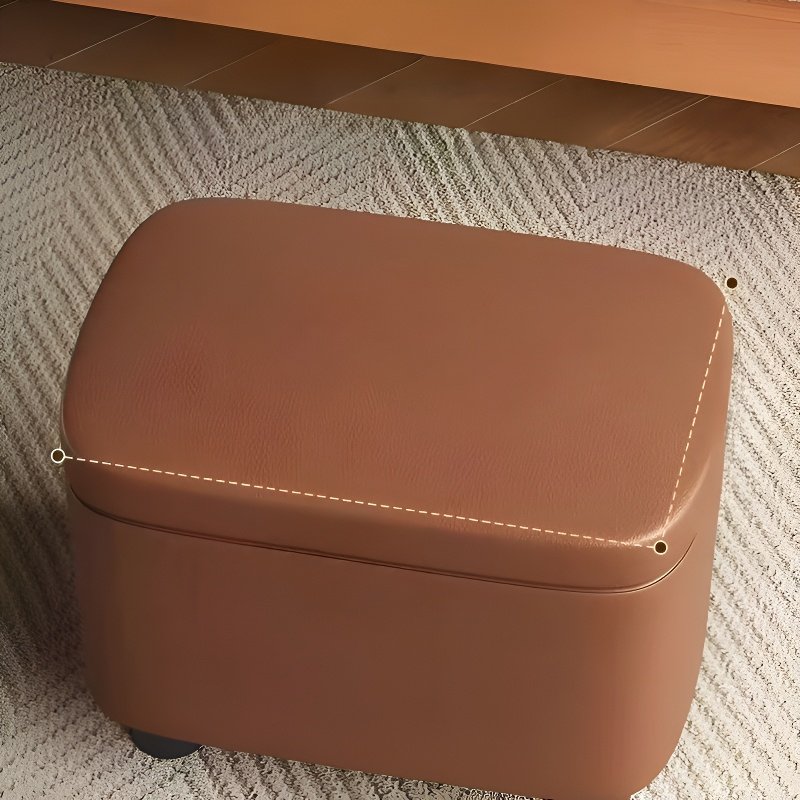 Leather upholstered shoe changing stool