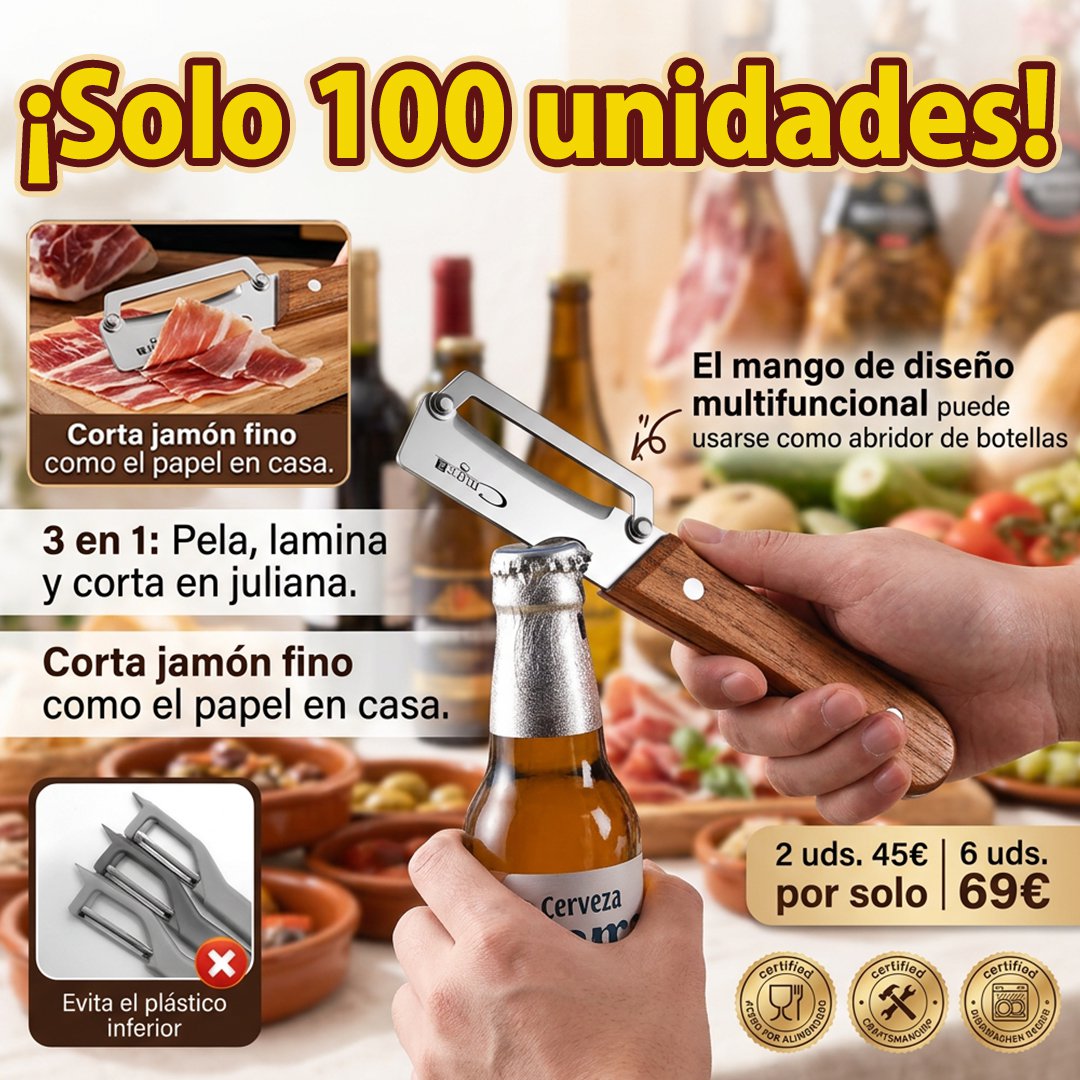 Pelador multifuncional de acero inoxidable grande