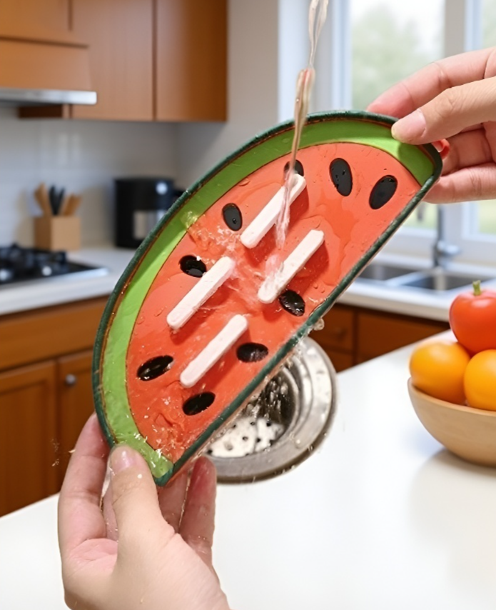 Draining pot lid mat used as trivet for hot dishes