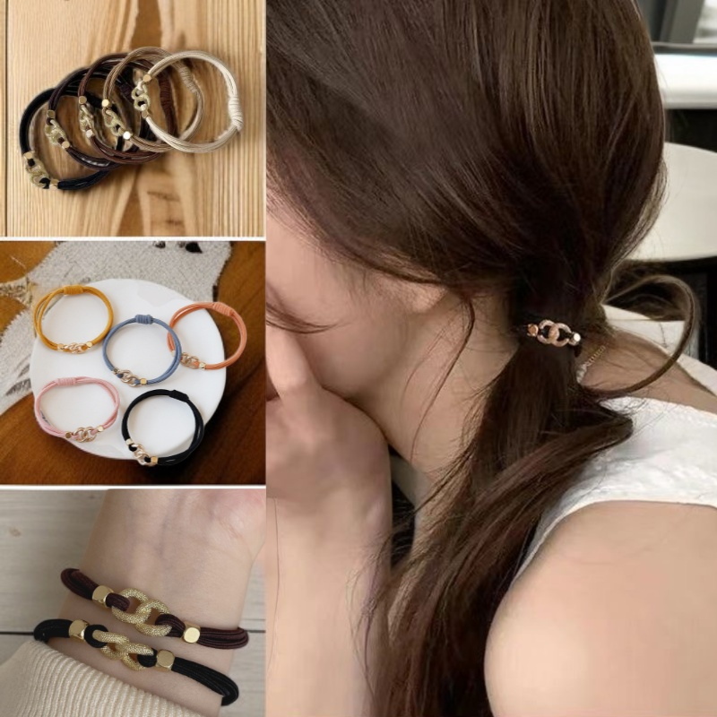 簡約氣質馬尾皮筋兩用手鏈髮圈
