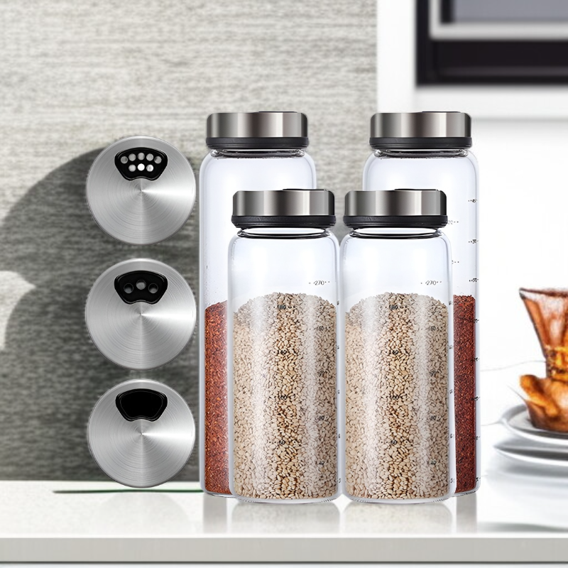 Stainless Steel Portable Outdoor Spice Jar Household Kitchen Salt and Seasoning Bottle