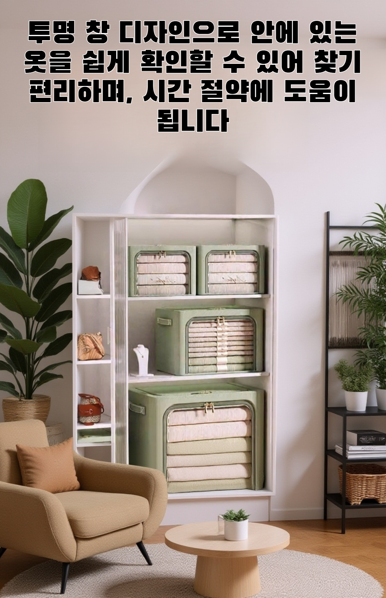 깔끔한 디자인의 옷 보관함