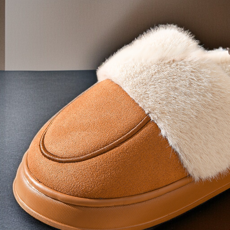 滑り止め厚底ウール保温綿スリッパ