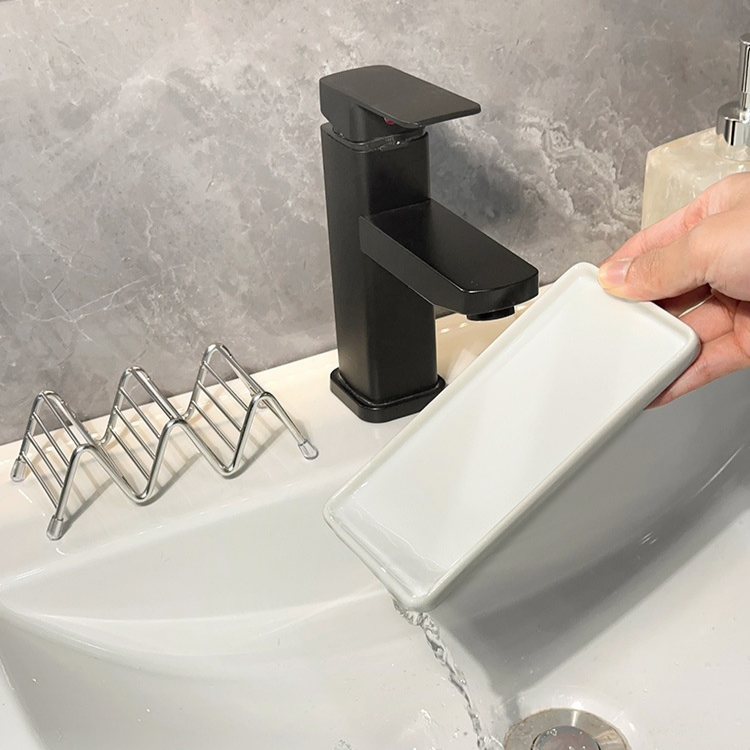不鏽鋼W型瀝水托香皂置物架