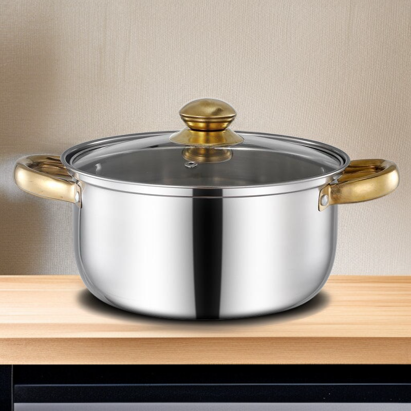 Everyday Cooking 12-Piece Gold Stainless Steel Cookware Set