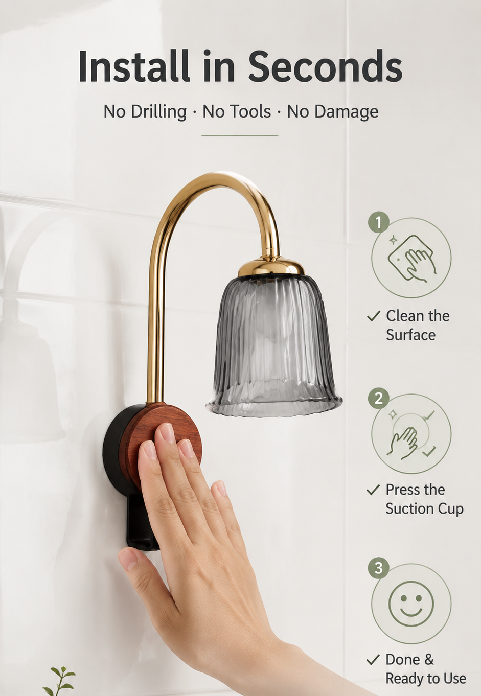 Suction Cup Magnetic Hanging Toothbrush Rack