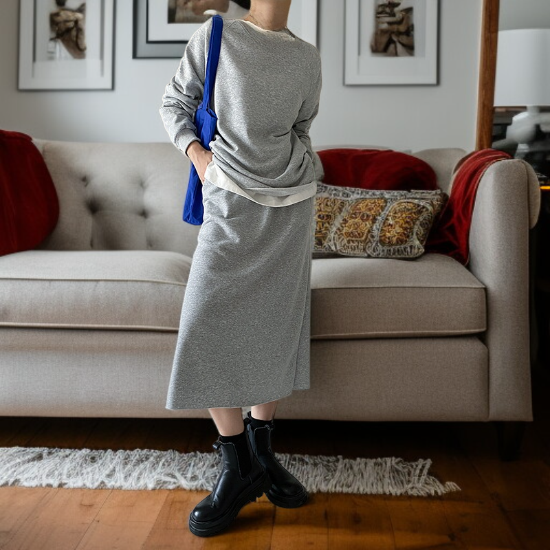 مجموعة تنورة وسترة SN2003 الحصرية للنساء لإطلالة عملية أنيقة