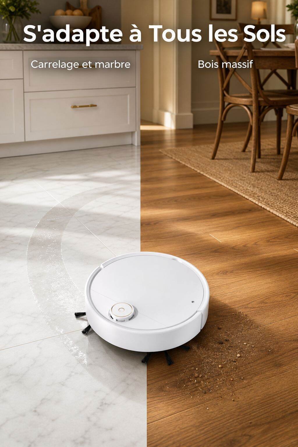 Robot aspirateur 3-en-1 intelligent pour la maison avec fonction pulvérisation