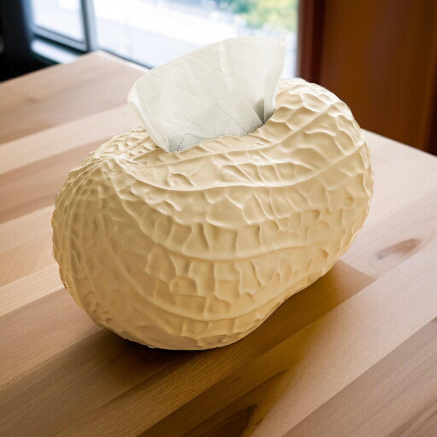 High-End Light Luxury Peanut Shaped Ceramic Tissue Box