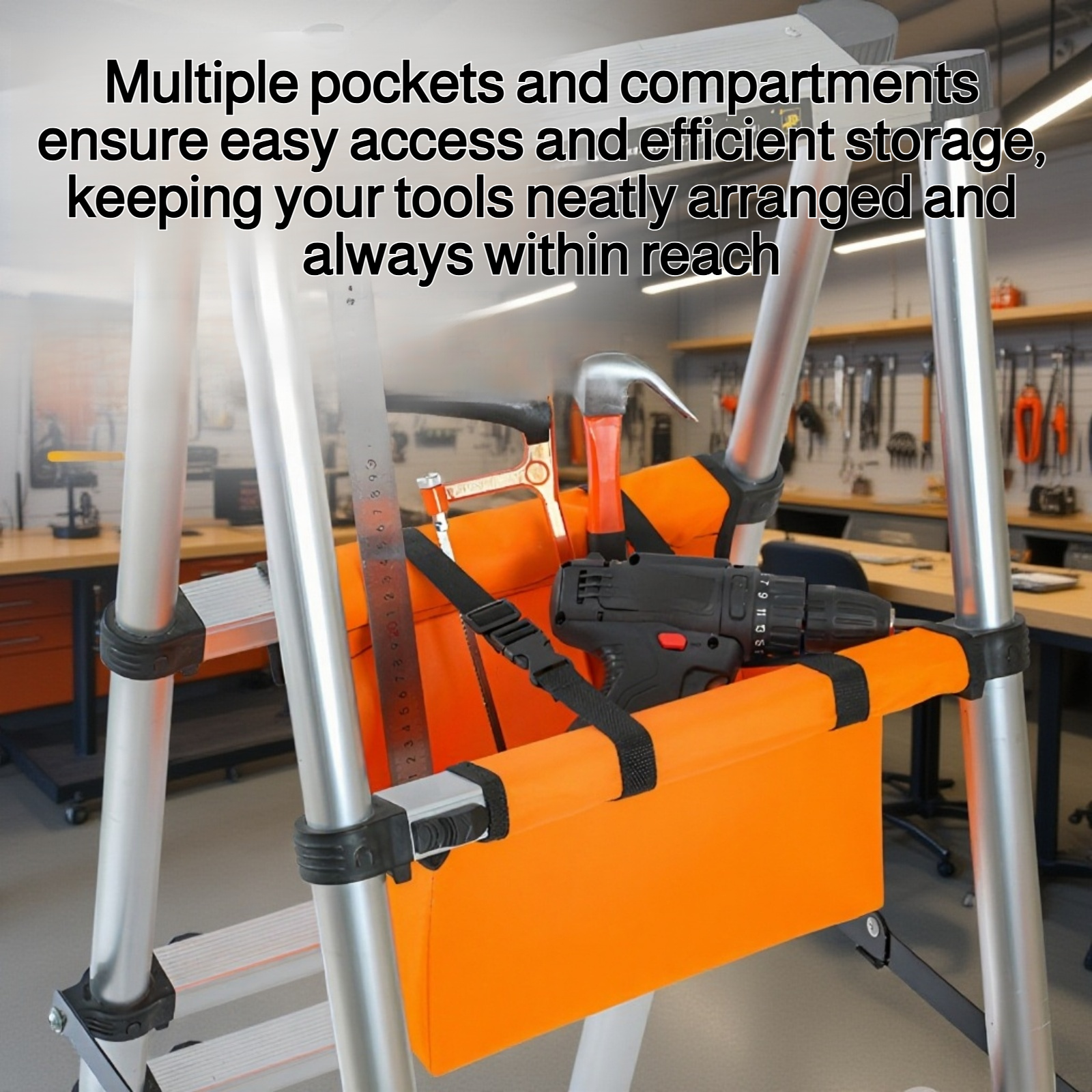 Large capacity hardware tool handbag with reinforced handles