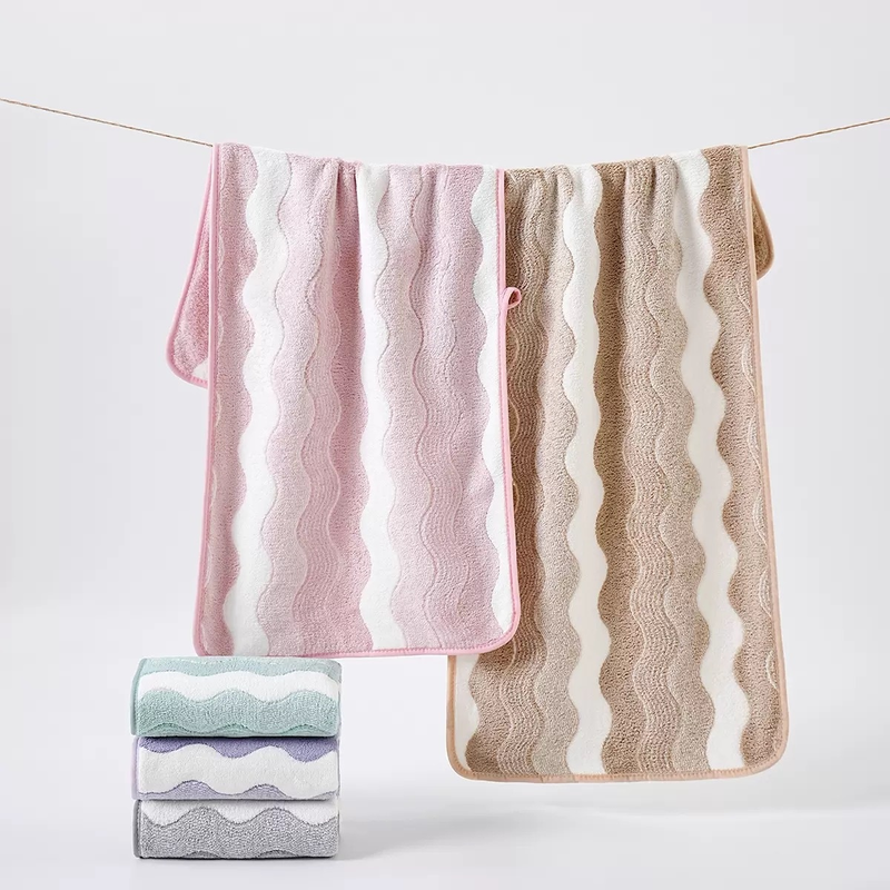 家用珊瑚絨雙拼色吸水毛巾