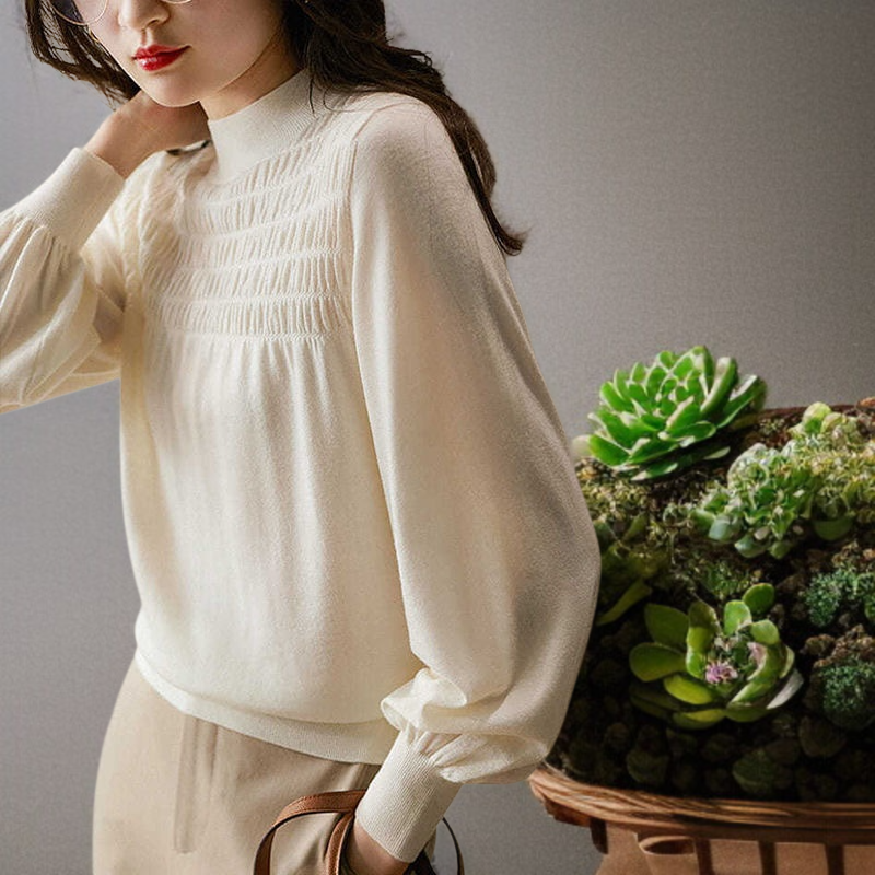 이너 여자 긴팔 니트 톱 폴라 엘레강스 니트