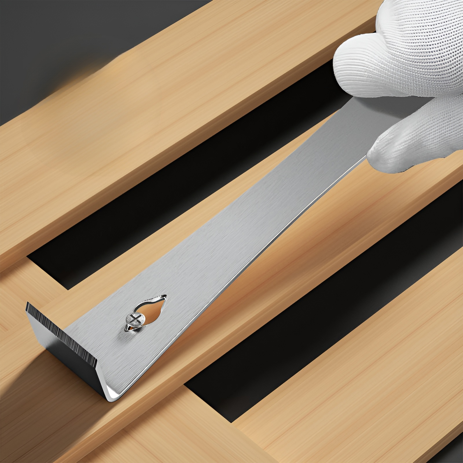 Multifunktionaler Edelstahl Brecheisen-Schaber für Holztürmontage