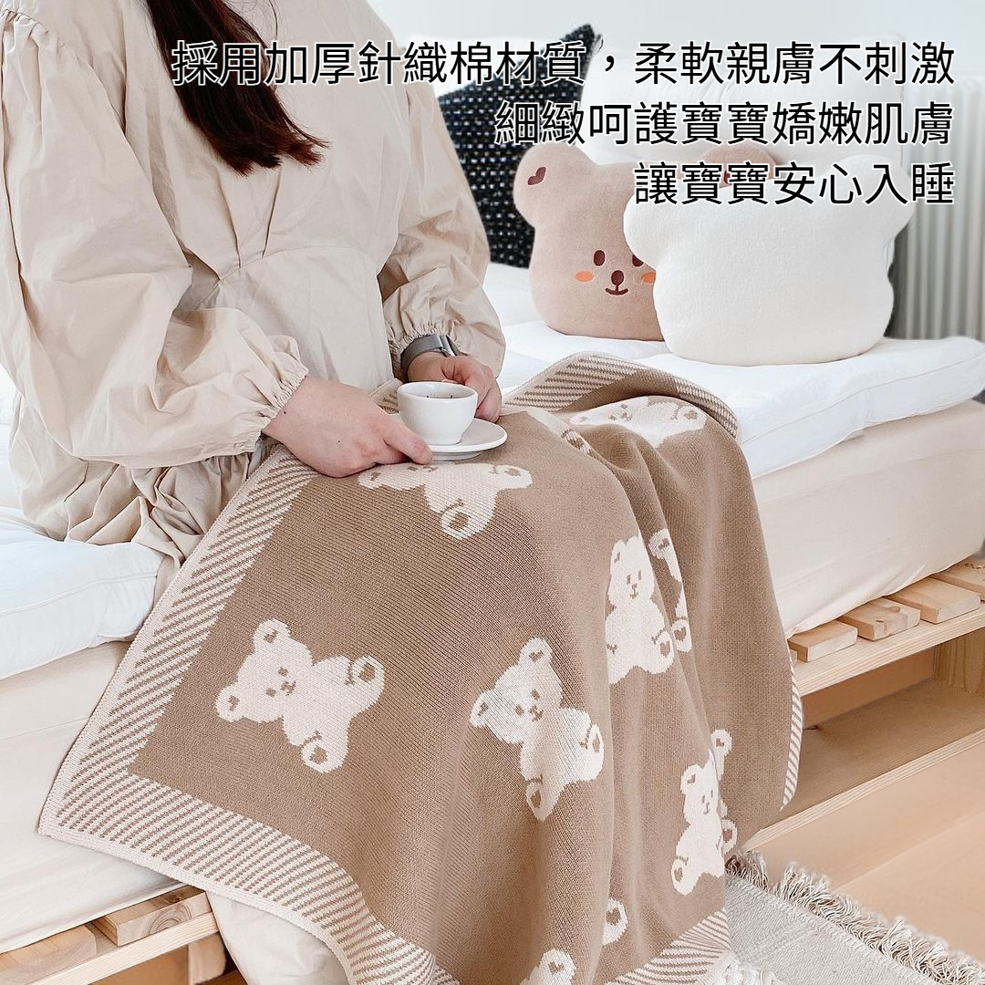 加厚針織棉嬰兒蓋毯