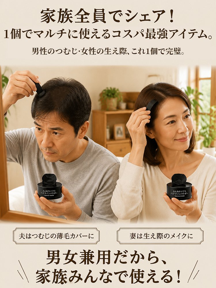 【SNS話題沸騰】汗・水に強い生え際・小顔カバーパウダー