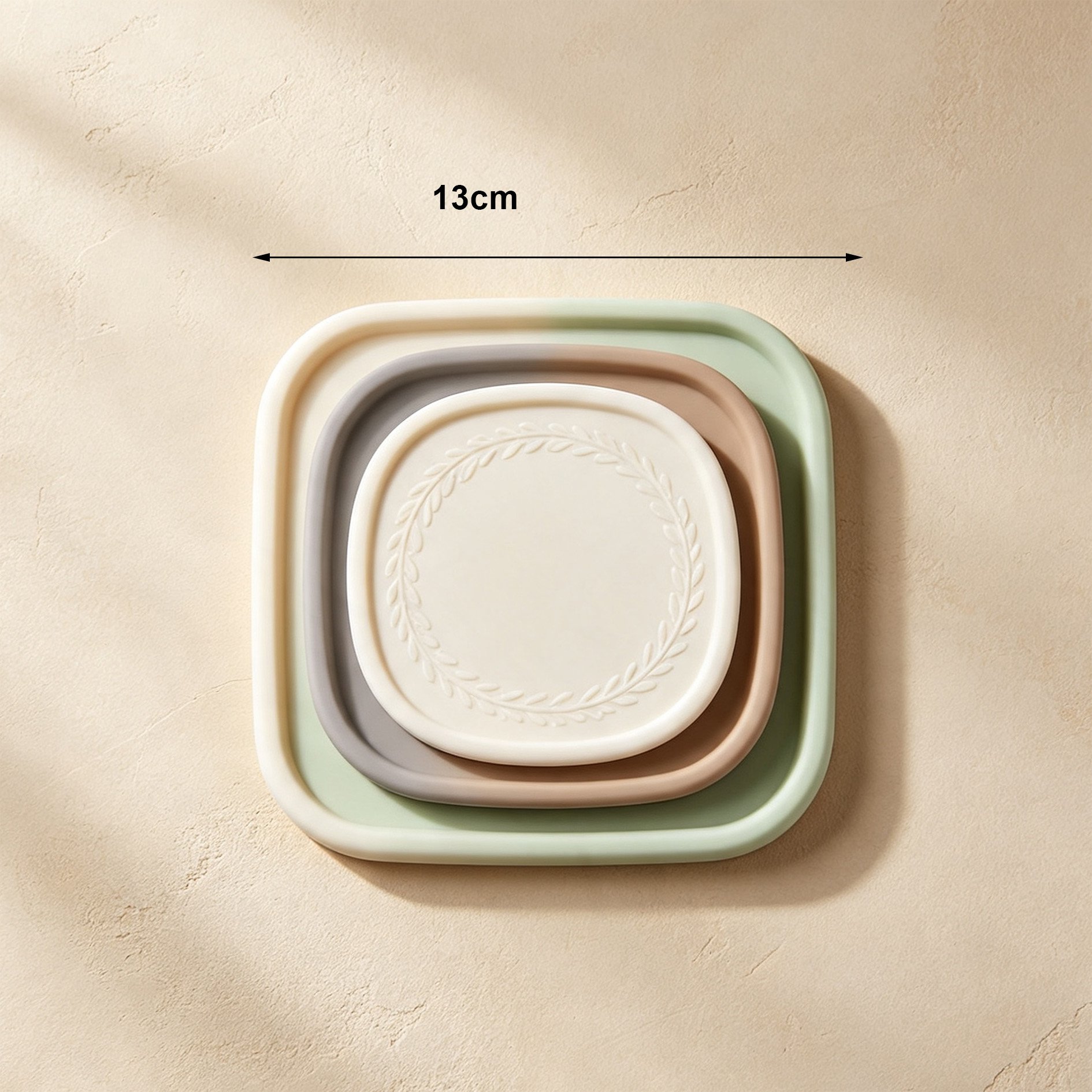 Non-slip silicone mat holding a glass bowl securely in place