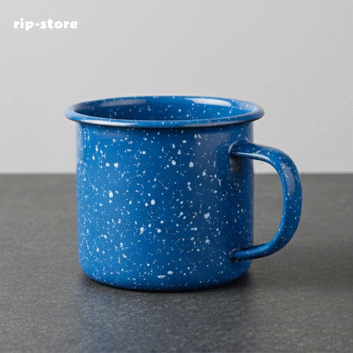 Lake blue enamel retro nostalgic American classic enamel coffee cup (2 pieces)