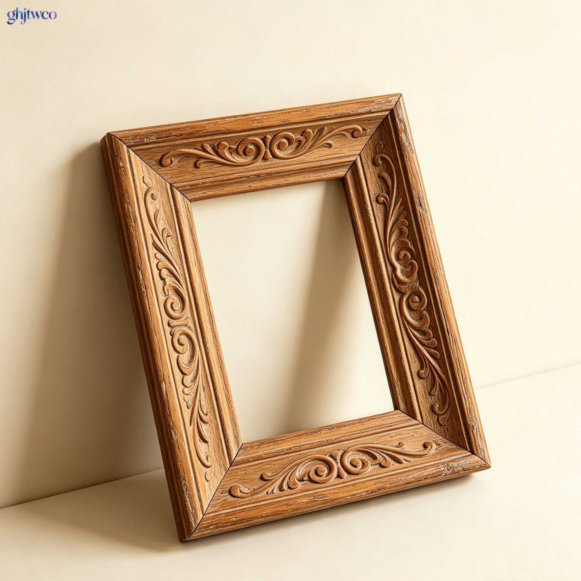 Set of 5 carved wooden photo frames for home décor
