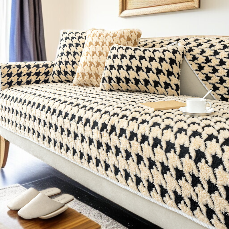 소파 패드 미끄럼 방지 램스울 도톰 보풀 겨울 치조 체크 소파 커버 커버 커버 패드