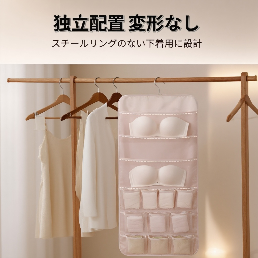 下着や小物を美しく整理できる収納バッグ