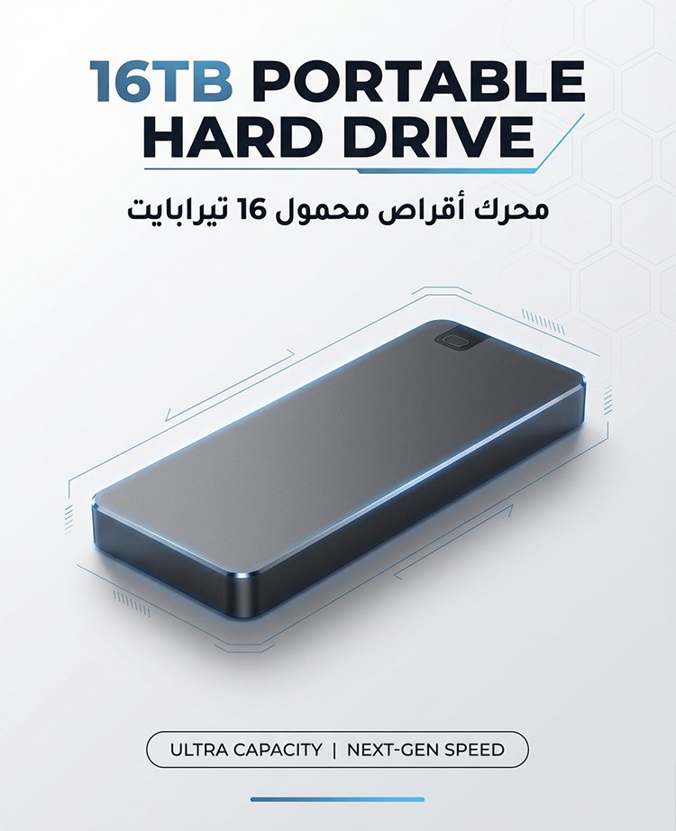 !جودة احترافية قرص صلب (هارد ديسك) محمول 16TB من الطراز الأولUSB Gen3. نقل البيانات بسرعة البرق ?