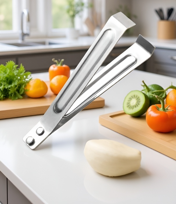Ergonomic stainless steel garlic peeler handle