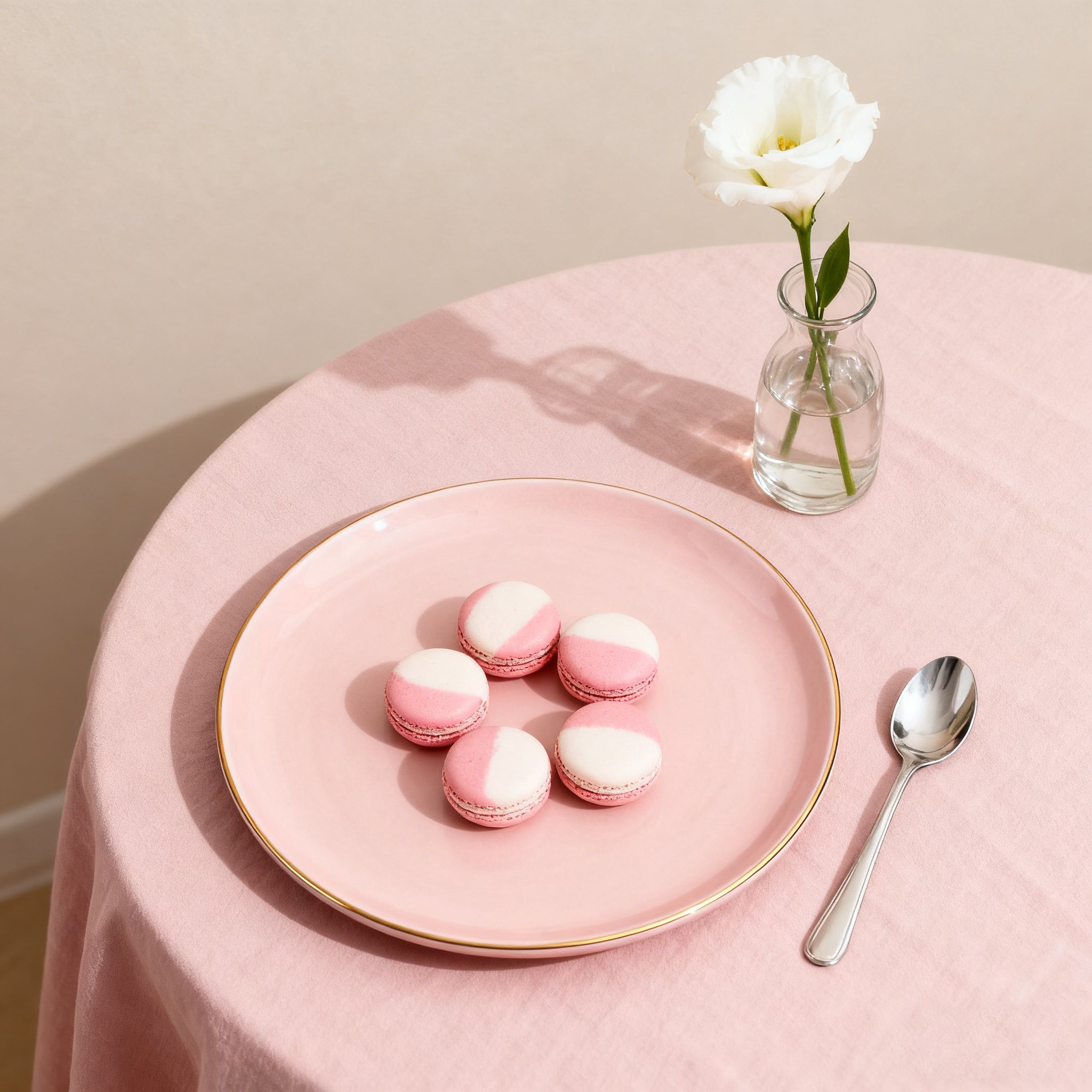 Eleganter Teller mit Roségoldrand(3 Stück)