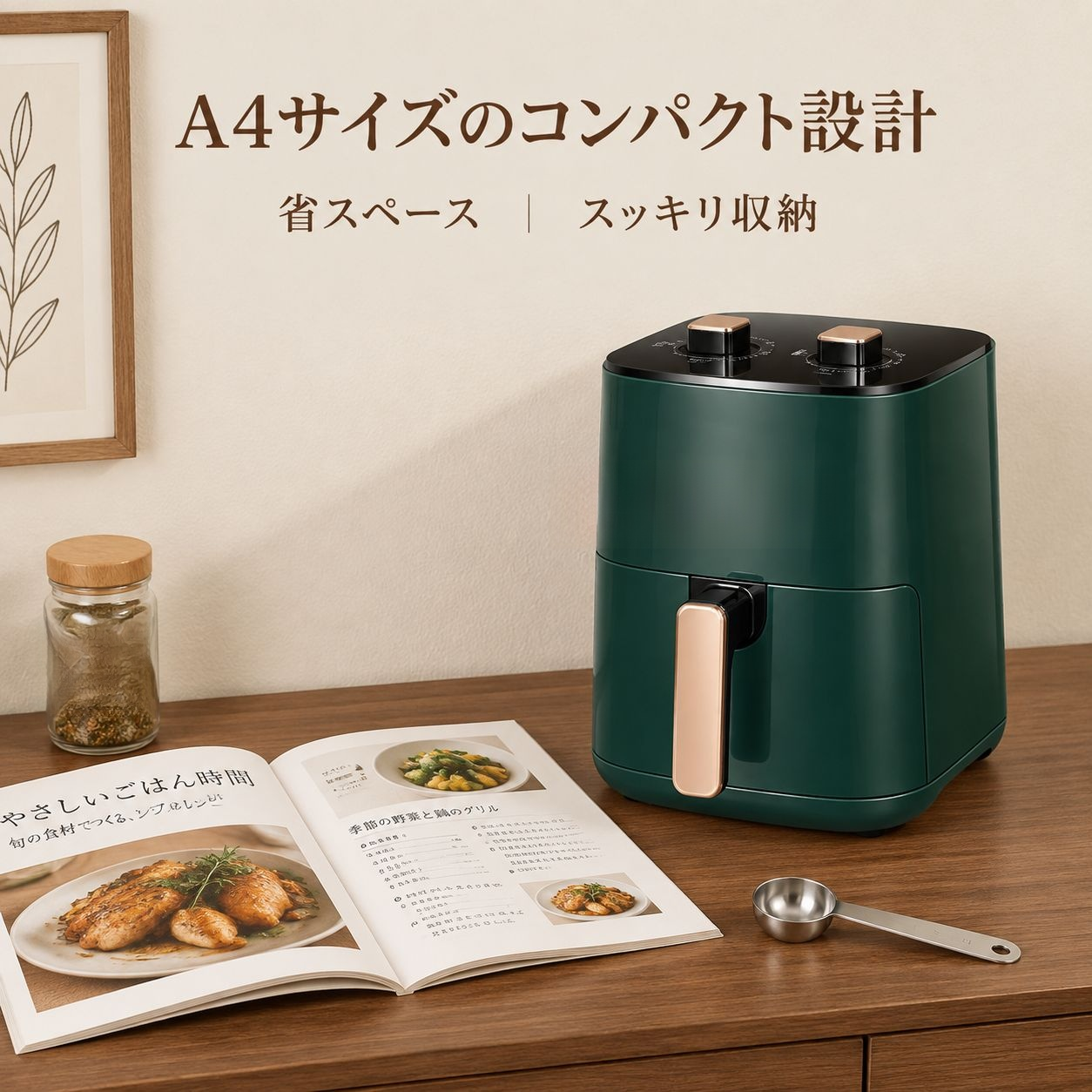 4L大容量エアフライヤー 家庭用ノンオイル電気フライヤー 電気オーブン