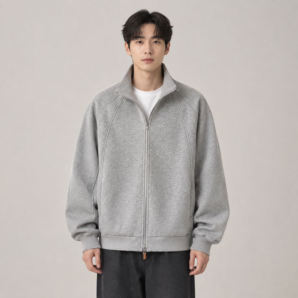 가을 남성용 두꺼운 스탠드넥 캐주얼 맨투맨 재킷