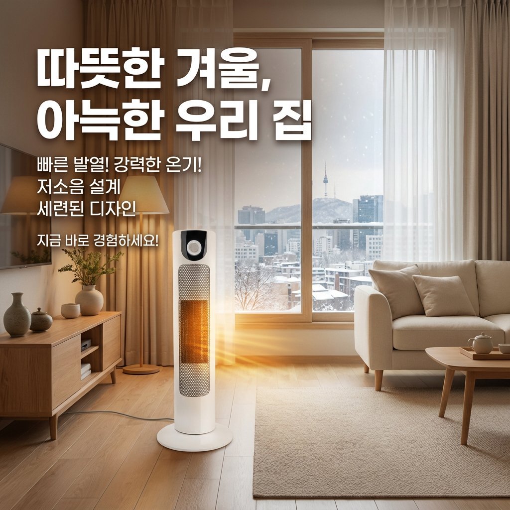 【유럽/미국 스타일 가정용 난방기】 가정용 입체 리모컨 난방기 ❤️열 효율 60% 향상❤️ 극한의 저소음 15dB!❤️자체 온도 조절 이중 온도 보호