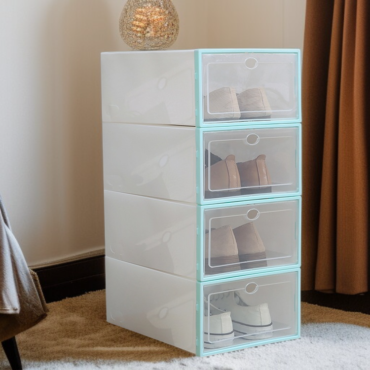Schuhaufbewahrungsbox aus Kunststoff, mit Deckel und Schubladendesign, für Zuhause