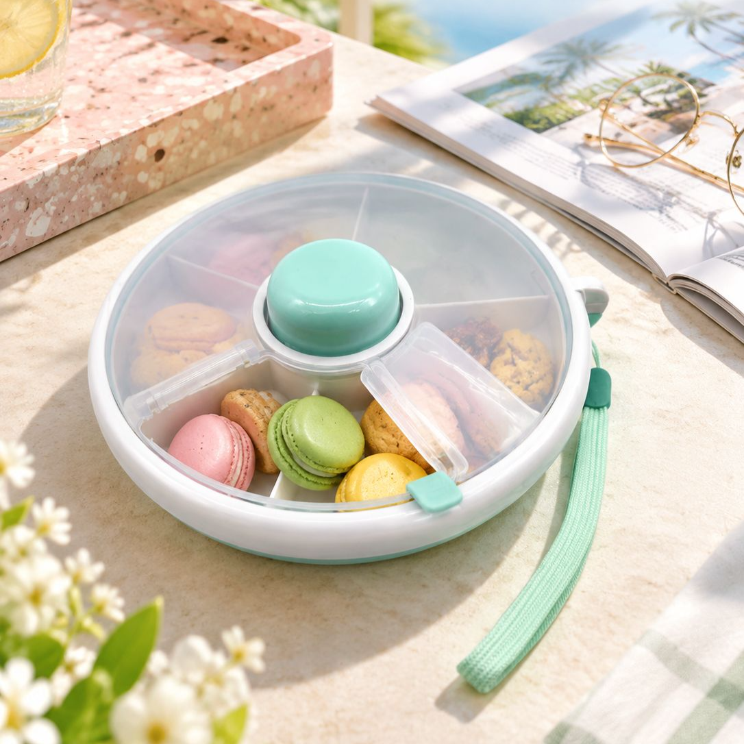 Rotating Snack Container with Lid