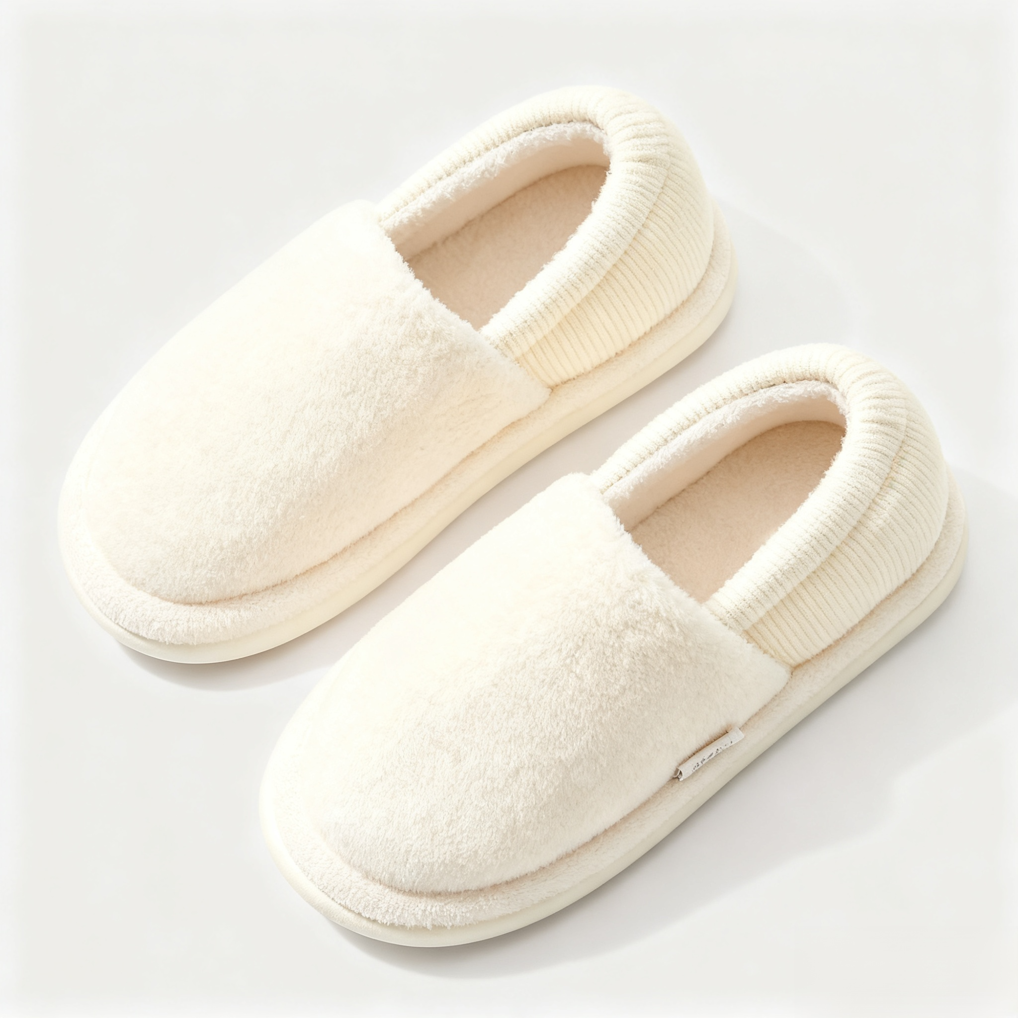 포근한 화이트 실내 슬리퍼