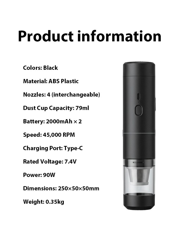5-in-1 Blowing and Suction Integrated Car Vacuum Cleaner