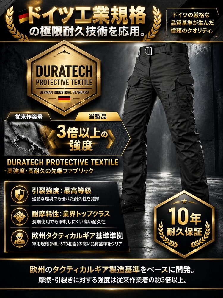 撥水ストレッチタクティカルパンツ