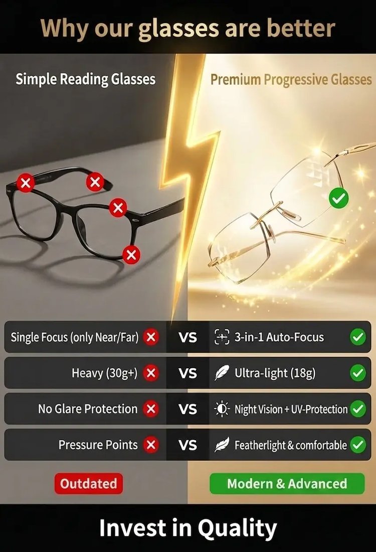 Night vision photochromic zoom ultralight reading glasses