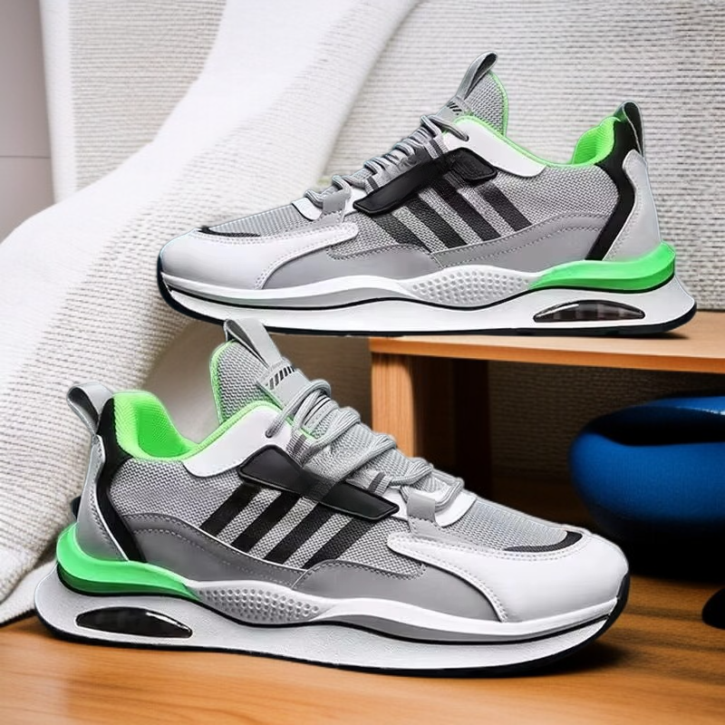 حذاء رجالي رياضي عصري متعدد الاستخدامات مقاوم للانزلاق وجديد قابل للتنفس بنسيج شبكي