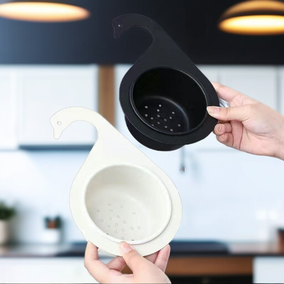 Kitchen artifact swan rack drain washing vegetable stainless steel dry and wet separation kitchen fi