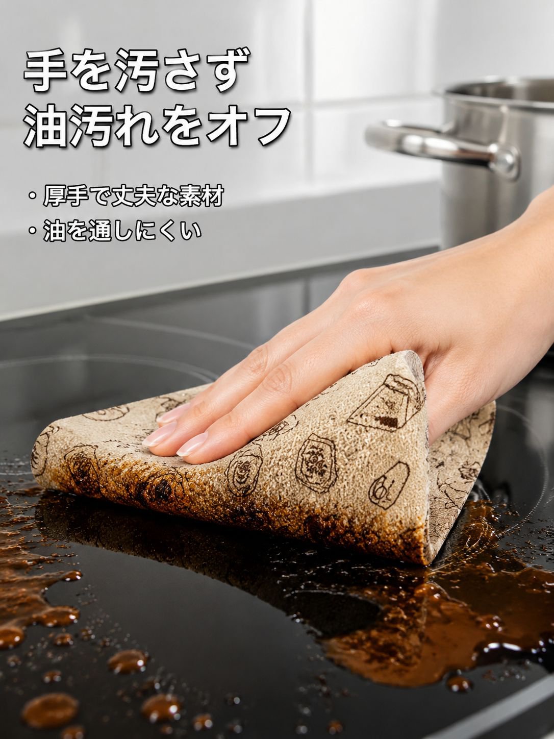厚手で油が付きにくいウィークリー使い捨て手裂きクロス（ドライ＆ウェット両用）