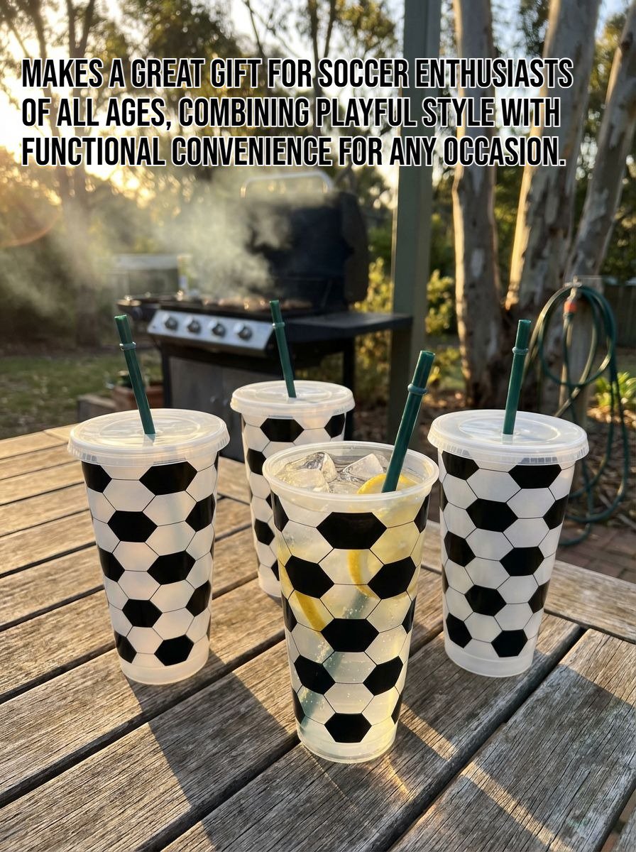 Reusable soccer theme cup for kids and fans