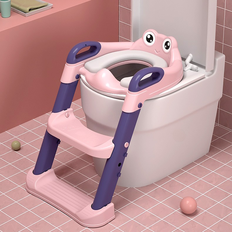Escalera de inodoro auxiliar para niños, asiento plegable para bebés