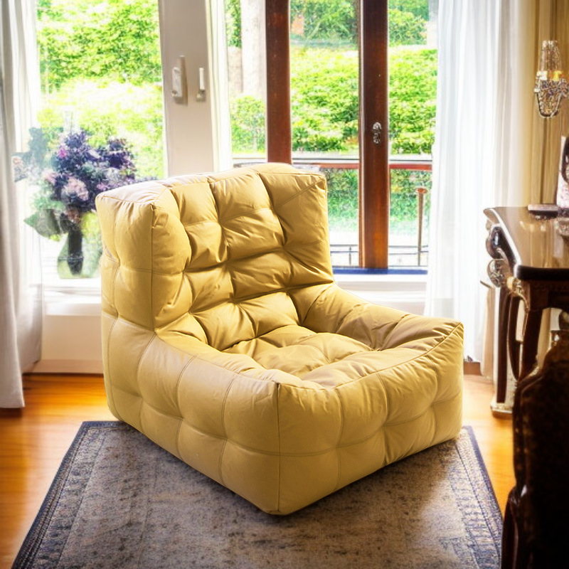 편안한 착석감을 제공하는 와플 패턴 빈백 의자