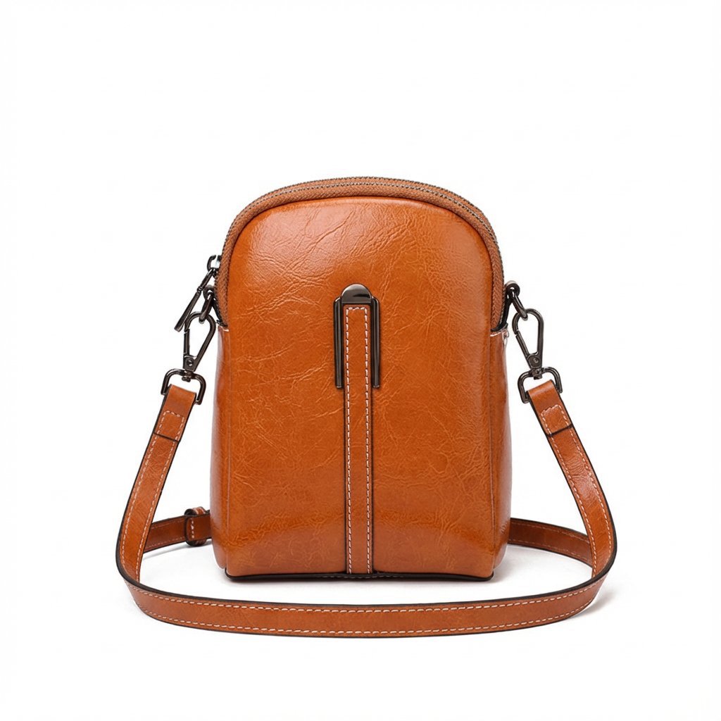 可愛らしいデザイン＆収納力抜群のレディースワンショルダーオイルワックススマホポーチ